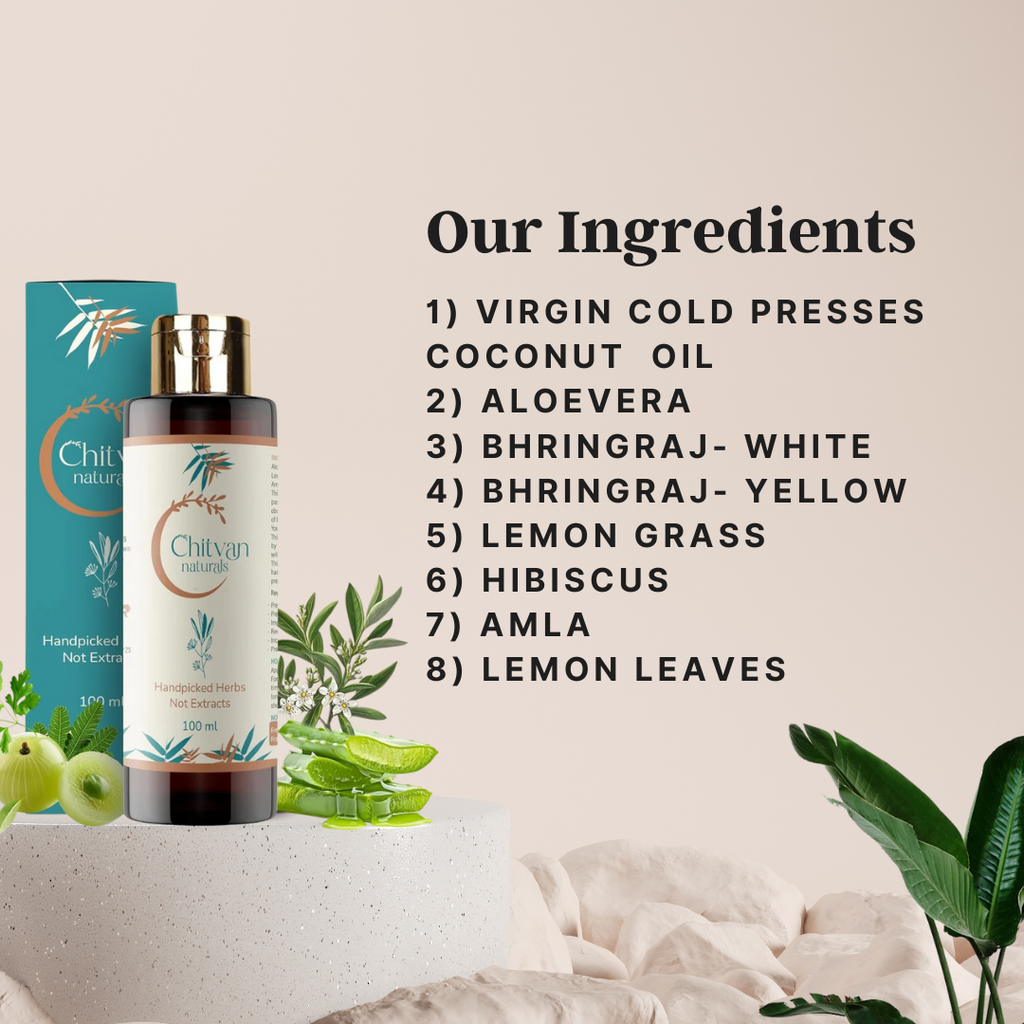 Chitvan Naturals Herbal Hair Oil with Fresh Handpicked Herbs, No Extracts, Natural Color, No Perfume or Preservatives (Pack Of 1_100 ml)