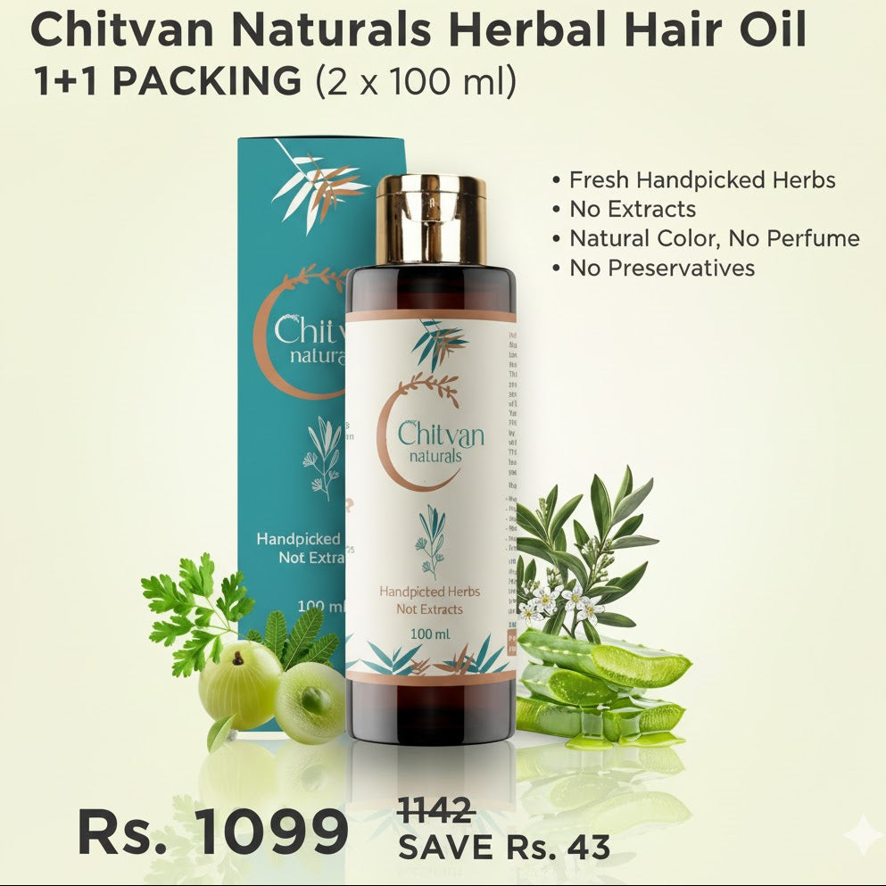 Chitvan Naturals Herbal Hair Oil (2-Pack) - 200 ml